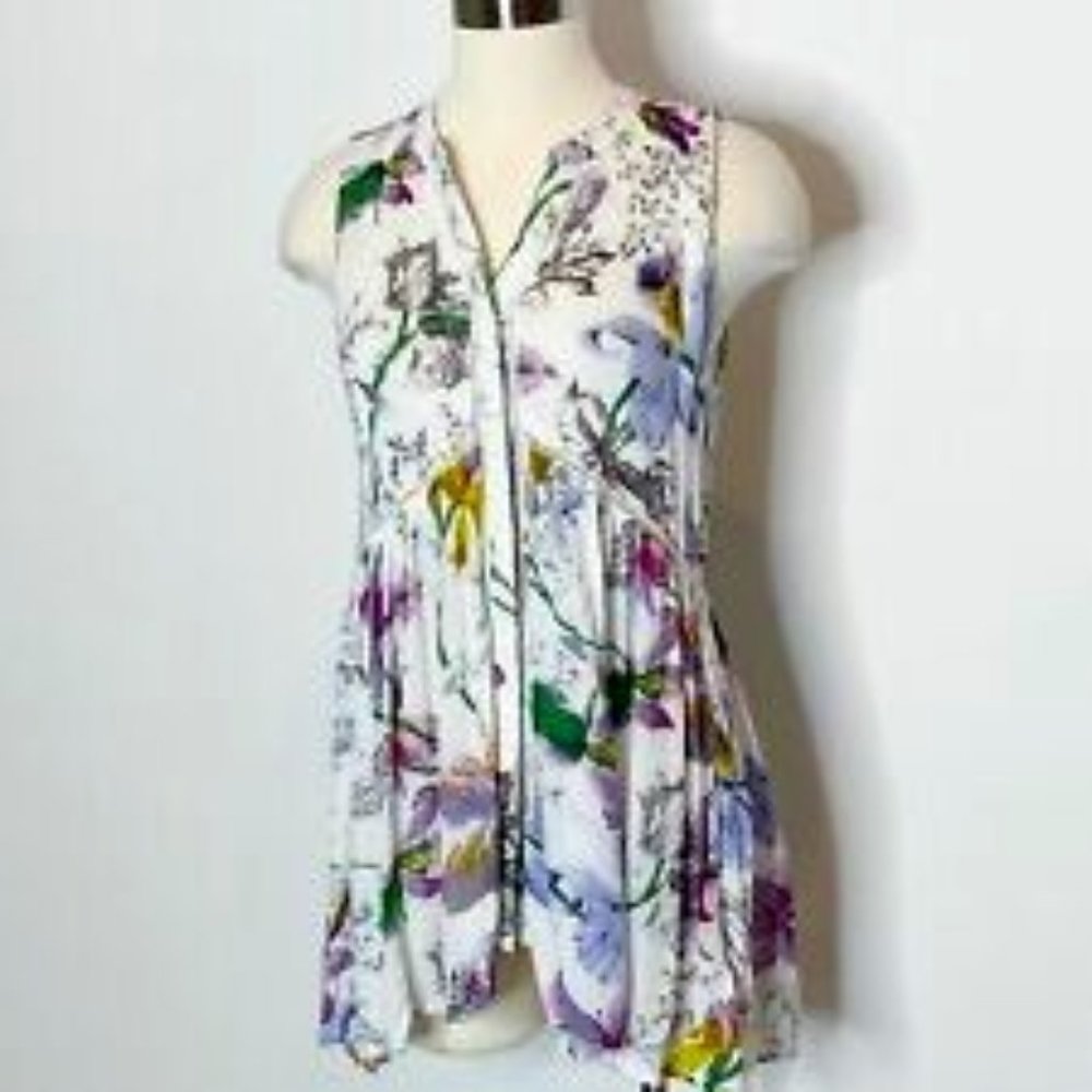 Anthropologie Long Floral Top